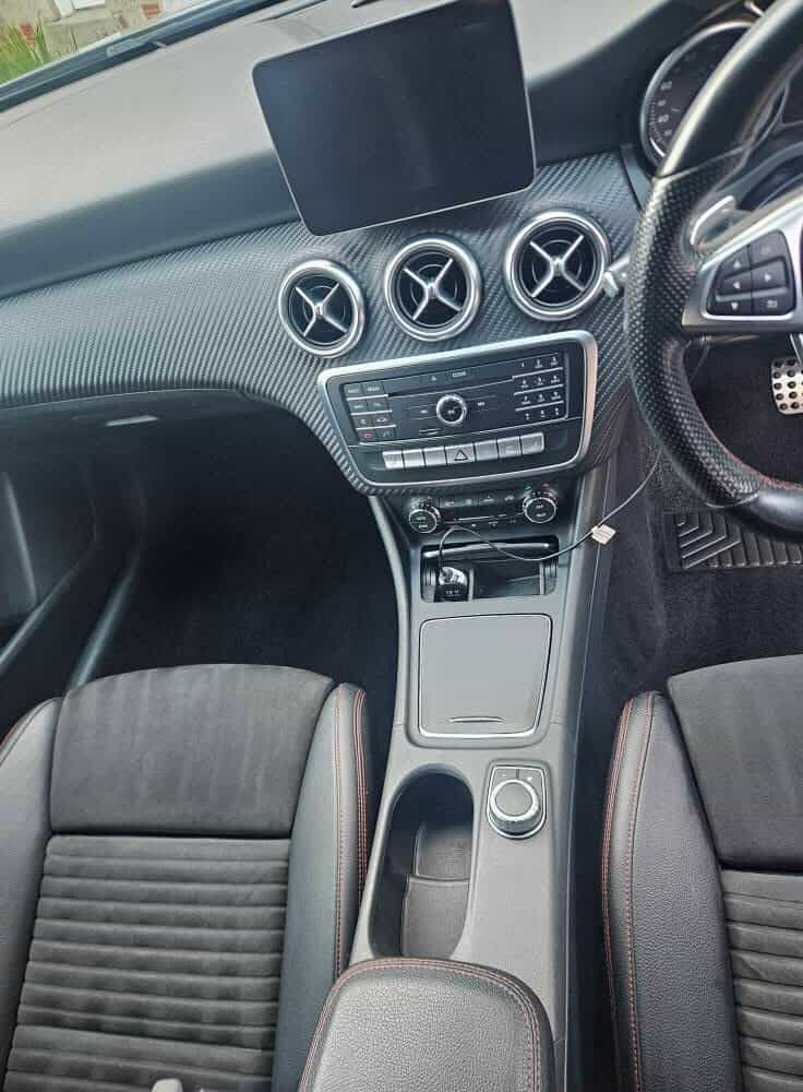 Car interior after steam cleaning